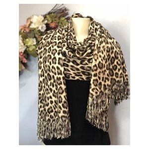 Michael Kors Leopard Print Blanket Scarf